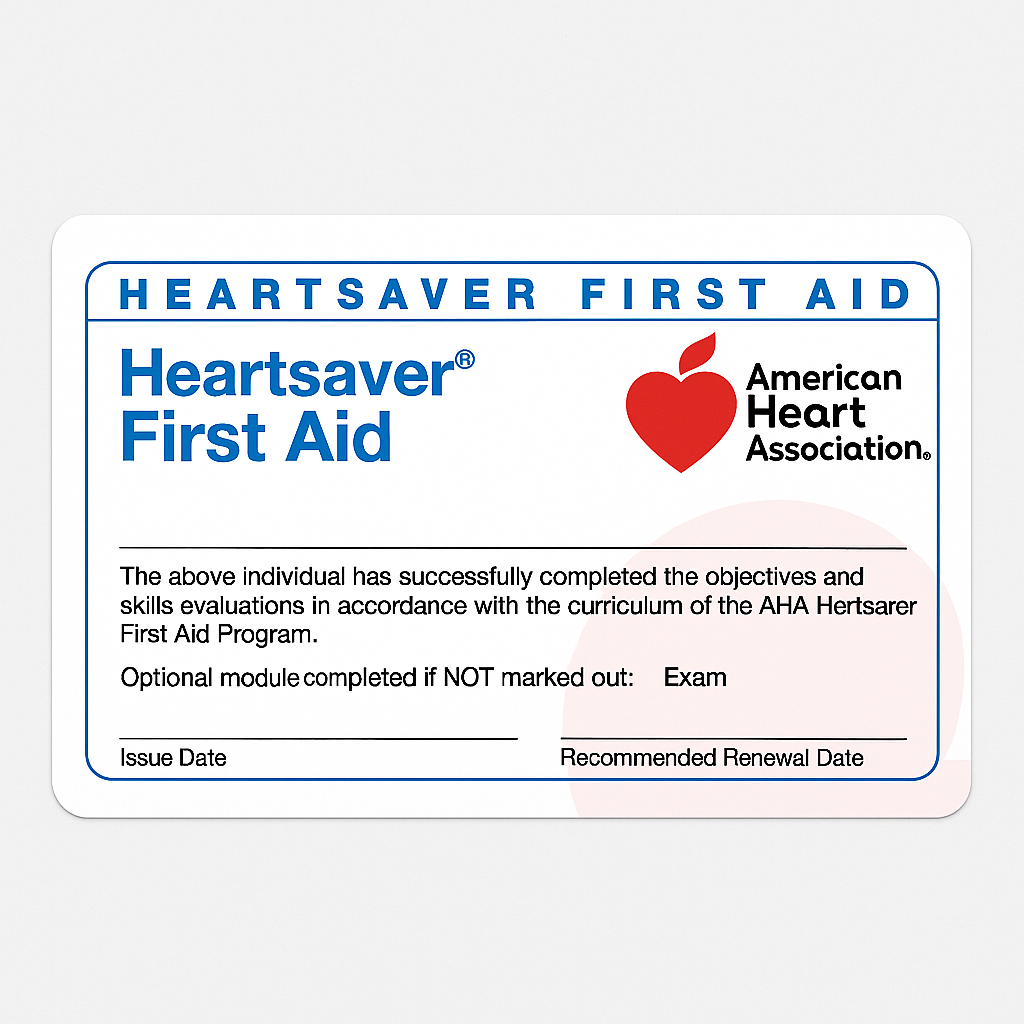 HEARTSAVER FIRST AID $65